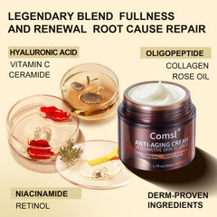 Comsl retinol cream swatch suggests smoother, revitalized skin.
