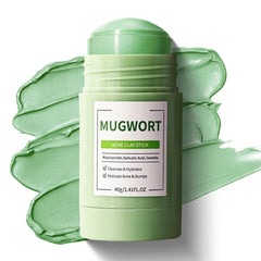 ConfidMiss green mugwort clay stick for acne-prone skin and calming cleansing.