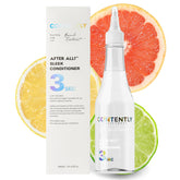 Contently After All Sleek Conditioner bottle pour for quick, even application.