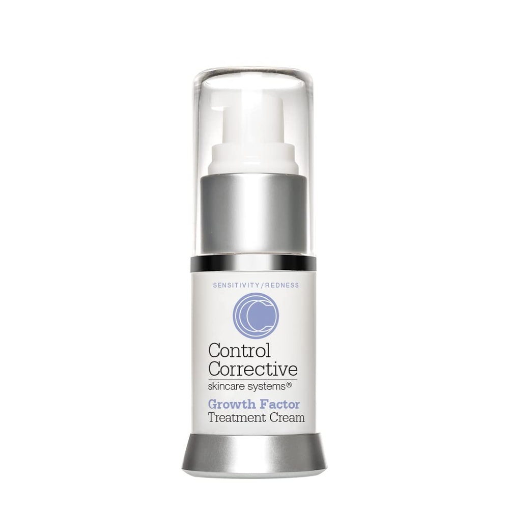CONTROL CORRECTIVE Growth Factor Treatment Cream jar emphasizing post-peel hydration and soothing texture