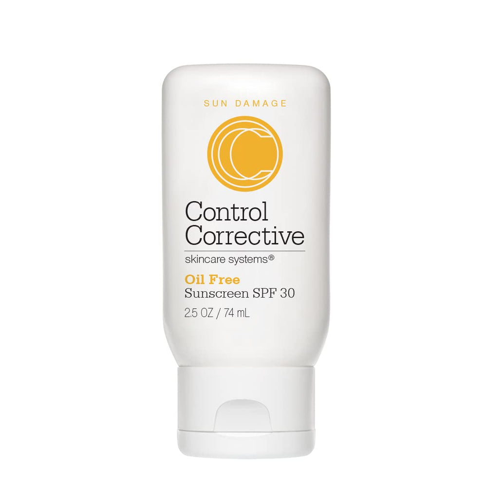 CONTROL CORRECTIVE Oil Free Sunscreen on face and neck providing daily broad spectrum protection.