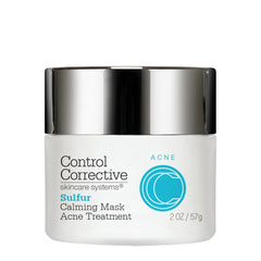 CONTROL CORRECTIVE Sulfur Calming Mask bottle-cap close-up highlighting pore-refining action