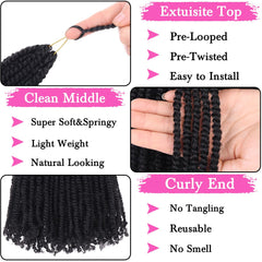 COOKOO micro twist crochet hair pack-8 packs layout emphasizes bundle-ready for full-head styling.