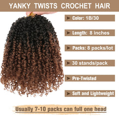 COOKOO Ombre Brown 1B/30# color with natural curling ends.