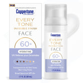 Coppertone Every Tone invisible finish bottle blending seamlessly on all skin tones