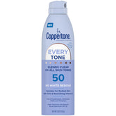 Coppertone Every Tone sunscreen spray bottle ready for on-the-go protection.