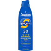 Coppertone Sport Spray angle-application for quick, even coverage.