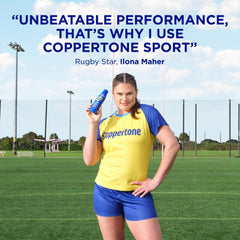 Coppertone Sport Spray water-resistance during activity for lasting protection.