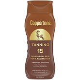 Coppertone tanning sunscreen lotion 8oz bottle front view for outdoor sun protection