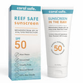 Coral Safe mineral sunscreen bottle ready for travel and sun protection.