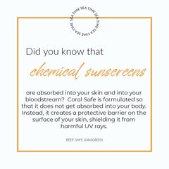 Coral Safe sunscreen on skin provides light coverage with minimal white cast.