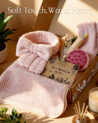 Coralogo Rose Spa Basket with a scented candle to create calm ambience.