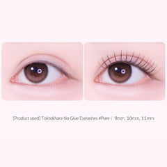 Lashes shown with 9–11 mm length options for natural to bold looks.