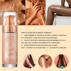 Corlo Liquid Glitter Highlighter delivers long-lasting sparkle without stickiness.