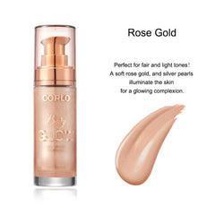 Corlo Rose Gold Luminizer texture adds subtle glow to face and body.