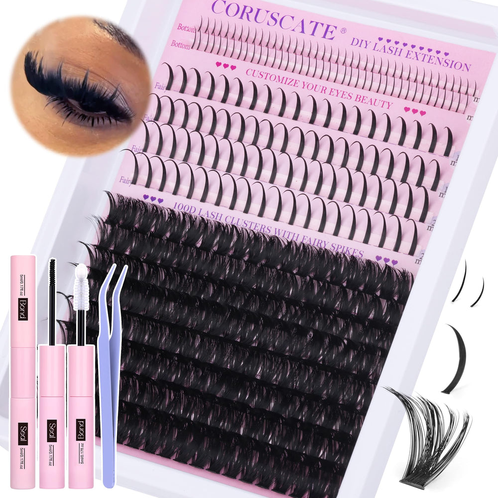 CORUSCATE 100D lash clusters kit for easy at home extensions