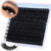 CORUSCATE fluffy lash clusters close-up showing 180D volume for dramatic length