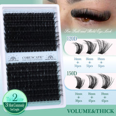 CORUSCATE lash clusters cat-eye-style to create a bold, elongated silhouette.