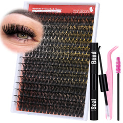 CORUSCATE lash clusters 12mm kit for natural-looking volume and easy DIY extensions.