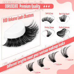 CORUSCATE lash clusters 16mm kit for glamorous definition and dramatic eyes.