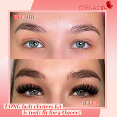 CORUSCATE lash clusters 18mm kit for maximum volume and bold eye impact.