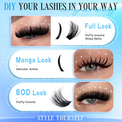 CORUSCATE lash clusters manga spike 13-21mm create spike-y drama.