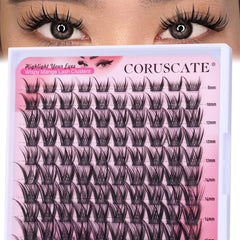CORUSCATE wispy lash clusters 8-16mm provide natural volume for daily eye looks.
