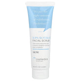 Cosmedica Glycolic Scrub jar close-up showing gentle exfoliation for radiant skin.