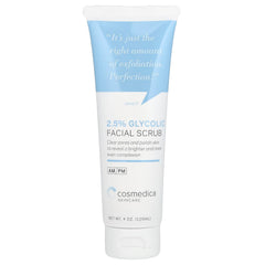 Cosmedica Glycolic Scrub jar close-up showing gentle exfoliation for radiant skin.