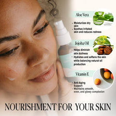 Cosmedica Retinol Serum green tea hyaluronic acid image shows hydrating ingredients.