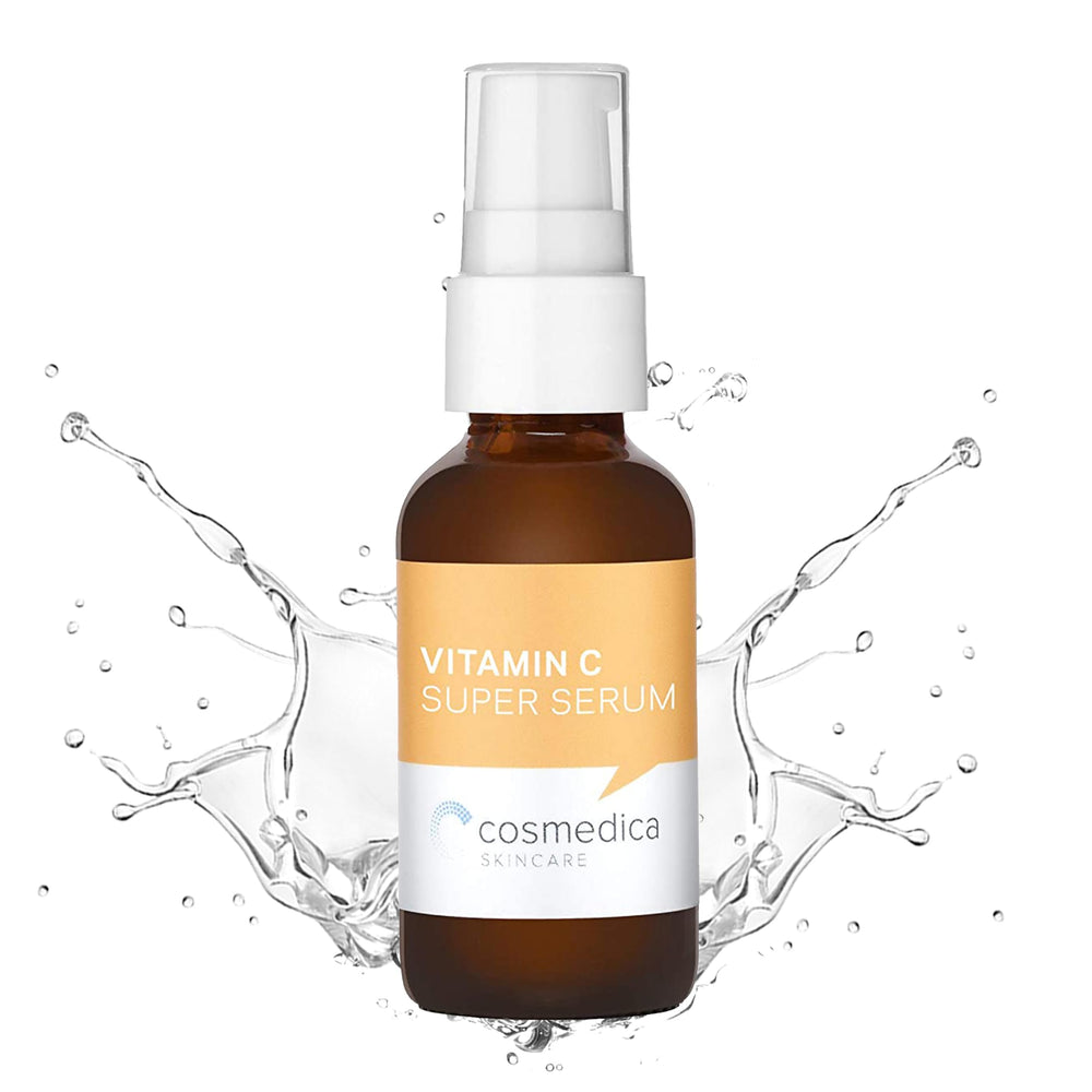 Cosmedica Vitamin C Super Serum bottle for daily brightening and hydration.