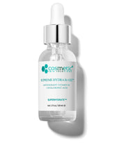 Cosmetic Skin Solutions Supreme Hydra B5 Gel bottle shows instant hydration for all skin types.