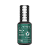 COSMILA Pro eyelash extension glue bottle cap closeup showing secure closure and premium packaging.