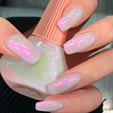 COSMOO Aurora Pearl Pink nail polish bottle displaying iridescent shimmer