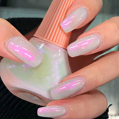 COSMOO Aurora Pearl Pink nail polish bottle displaying iridescent shimmer