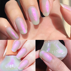 COSMOO Aurora Pearl Pink brush stroke showing subtle shimmer for chic nails