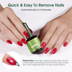 COSMOO Gel Nail Polish Remover packaging shows dual bottles for convenient DIY use