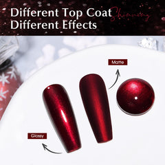 COSMOO wine red nail polish swatches display deep burgundy with shimmering sparkle
