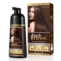 COSMTEK dark brown hair dye shampoo bottle for quick color coverage