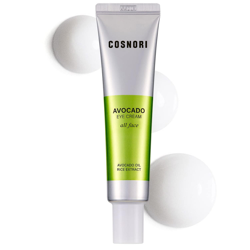 COSNORI Avocado Eye Cream jar with rich hydration for delicate under-eye skin.