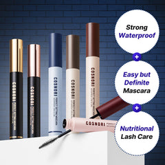 COSNORI mascara lash application angle demonstrates even coating for length and separation.