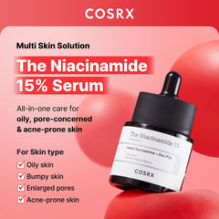 COSRX Niacinamide serum texture swatch showing even skin tone benefits