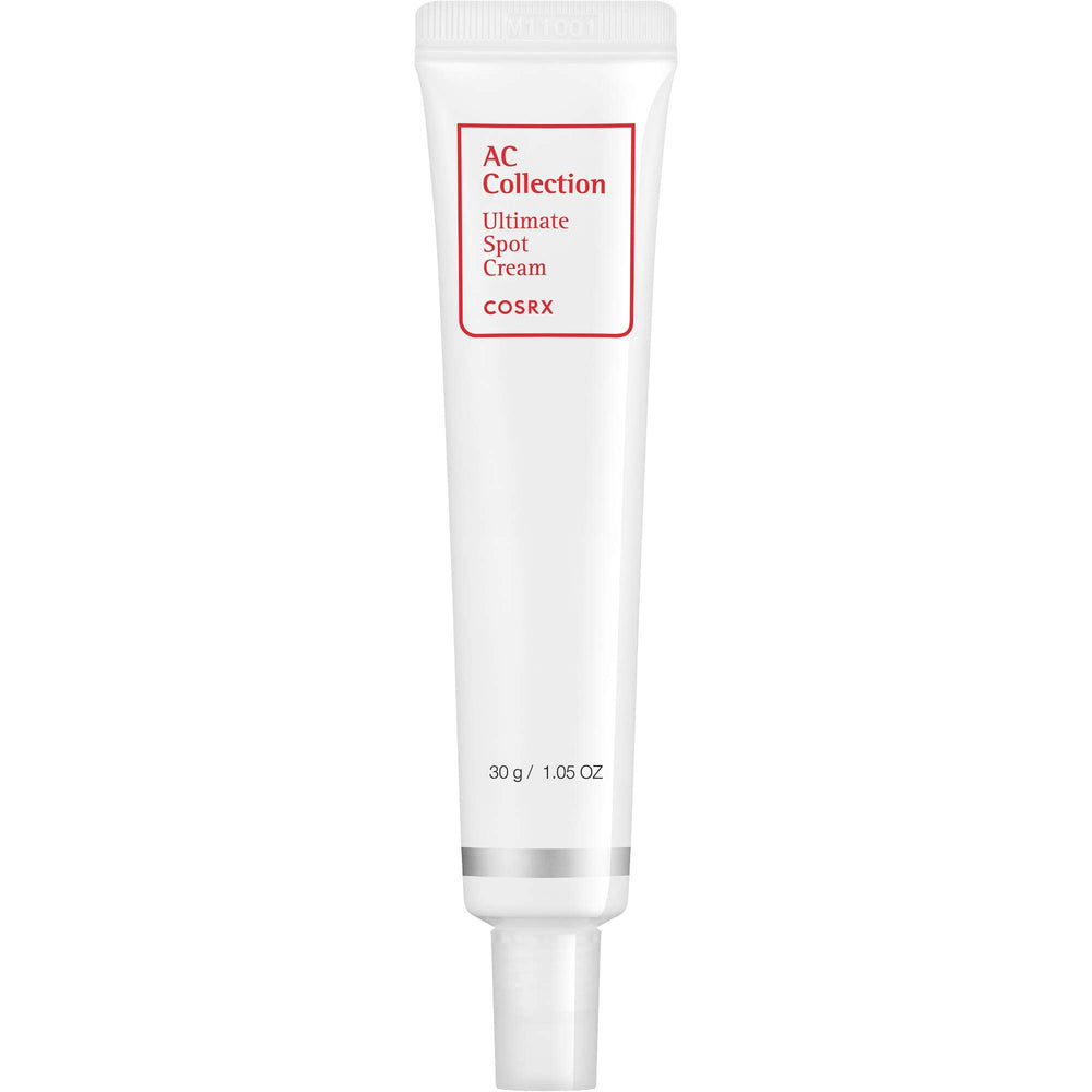 COSRX AC Collection Ultimate Spot Cream tube closeup for targeted acne care.