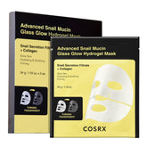COSRX Advanced Snail Mucin Glass Glow hydrogel mask pack ready for glass-skin glow and hydration