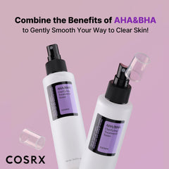 COSRX AHA/BHA Treatment Toner cotton pad ready for toner mask