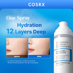 COSRX Barrier Cream Face Mist spray-dispensor provides a light, non-sticky hydration.