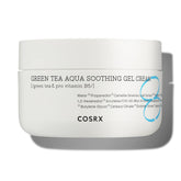 COSRX Hydrium Green Tea Aqua Gel Cream bottle with refreshing hydration for daily use.