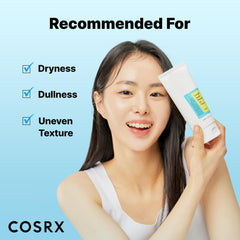 COSRX Low pH Good Morning packaging box displays dermatologist-tested, hypoallergenic labeling.