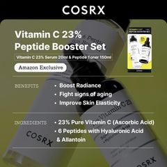 COSRX Peptide Booster Toner bottle highlighting six peptides for texture improvement