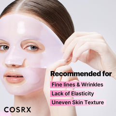 COSRX peptide collagen lifting glow hydrogel mask during application delivers cooling comfort